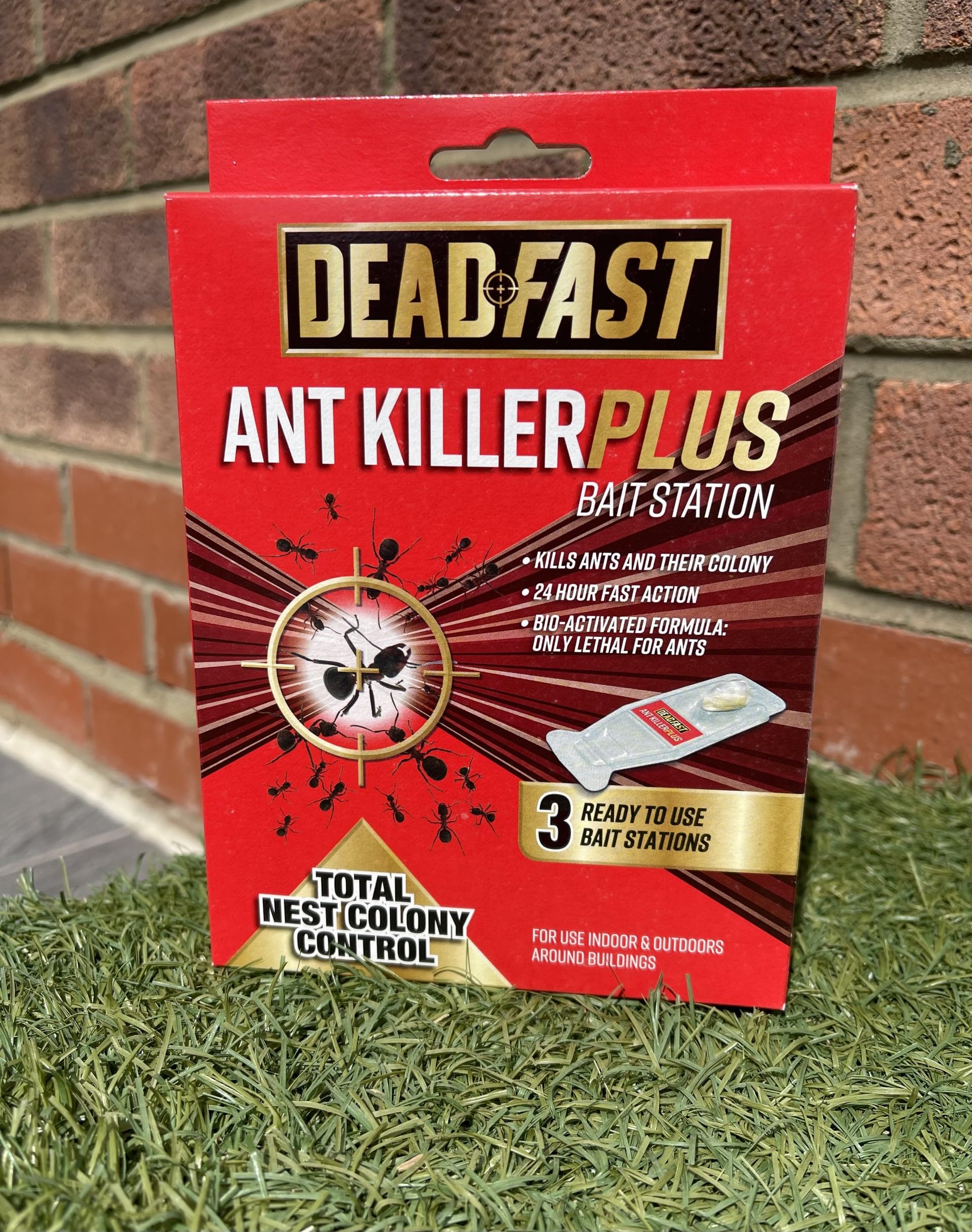 UKDD® Deadfast Ant Killer Plus Bait Station 3 x 4g, Natural Kills the entire nest Ant stop Ant Trap (Pack of 1 (3 Bait Station 4g Each))