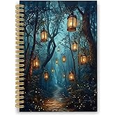 XPH Vintage Enchanted Forest Spiral Notebook, Dark Academia Journaling Notebooks for Women, Mystical Fantasy Forest Aesthetic Hardcover Journals for Writing 160 Pages 5.5 x 8.3 Inch, Mystical Gifts