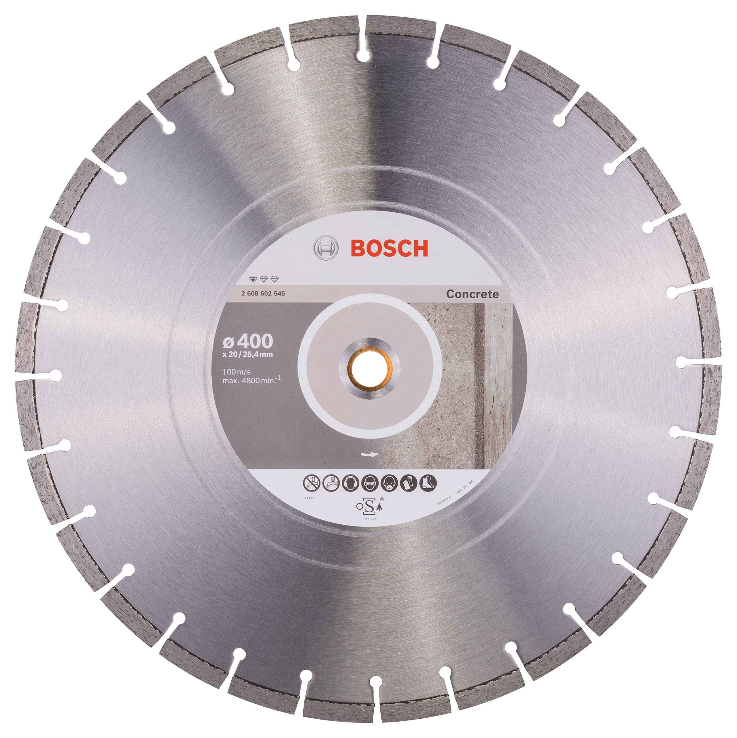 Bosch Professional 1x Diamond Cutting Disc Standard for Concrete (for Concrete, Cellular Concrete, Ø 400 x 20/25,40 x 3,2 x 10 mm, Accessories for Table Saws, Petrol Saws)