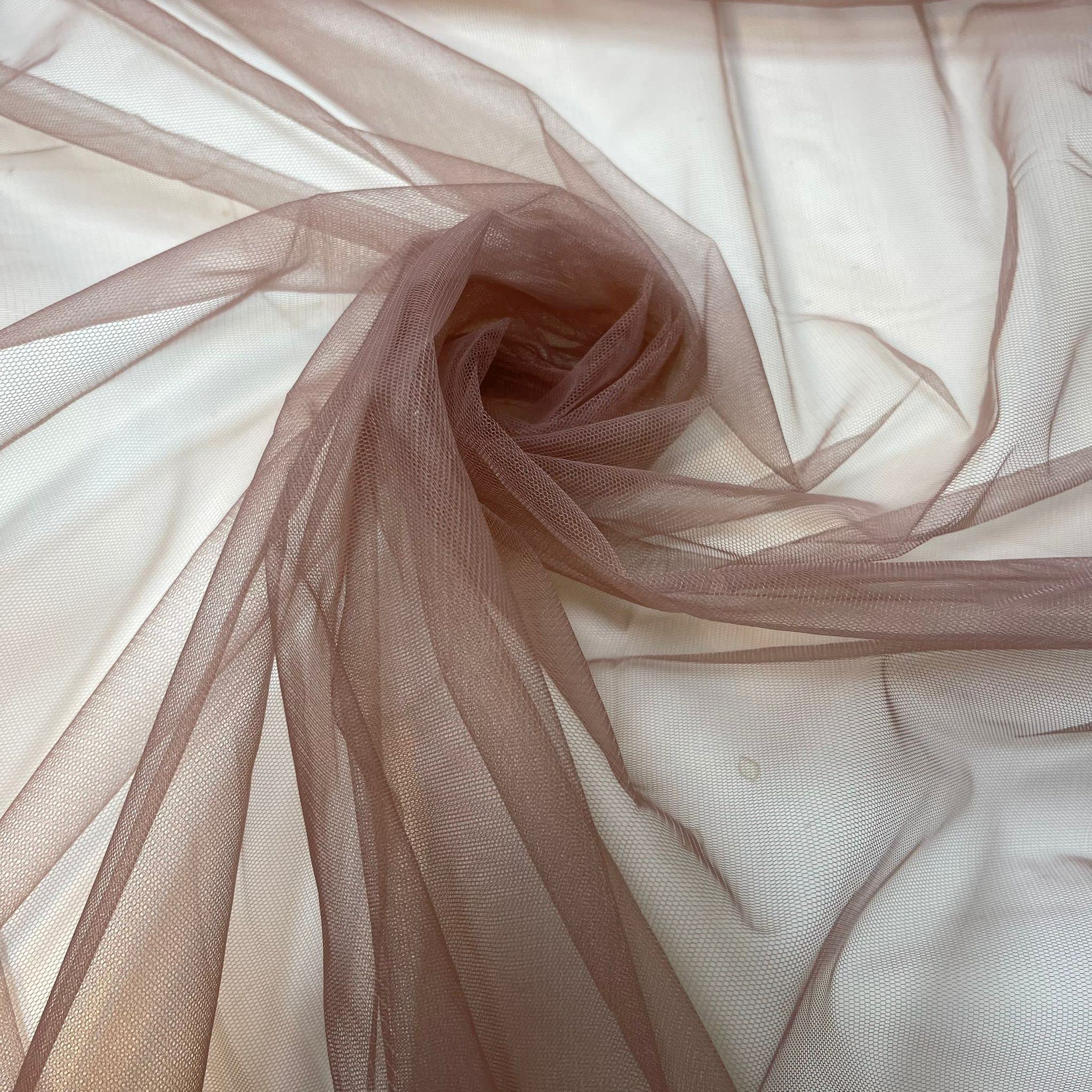 *Clearence*Wedding Arch MESH NET Fabric Sash Bows Wedding Table Runner (150cm Wide) by The Meter (Dark Dusty Pink, 5 Meter)