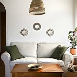BONNYCO Wall Mirrors Pack of 3 Round Gold Hanging Wall Decor 9.84in view 5