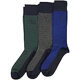 POLO RALPH LAUREN Feeder Stripe Casual Crew Socks - 3 Pair Pack - Lightweight Cotton Comfort
