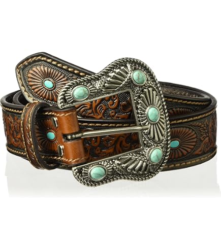 6561 M&f Western Women\'s Floral Crystal Concho Belt, Silver M&F Western Women main image 2