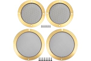 ACROPIX Universal 4" 6.5" Speaker Grills Cover Mesh Round 4 inch 6.5 inch Audio Speaker Subwoofer Guard Protector Case with M