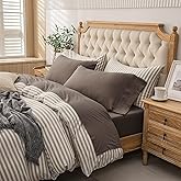 PURE ERA Jersey Knit 4pc Bed Sheet Set 100% T-Shirt Cotton Super Soft Comfy Breathable Fits Mattress Up to 20" Extra Deep Pocket (Solid Brown, Queen)