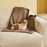 LE SURE Waterproof Dog Blanket 80x60cm Reversible Cushioned Puppy Fleece Camel view 6