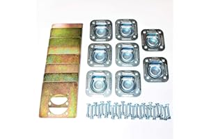 WORLDPAC Pack of 8 - Recessed Tie Down Anchor with 3mm Thick Backer Plate and Carriage Bolts Included (6,000 lb. Capacity)