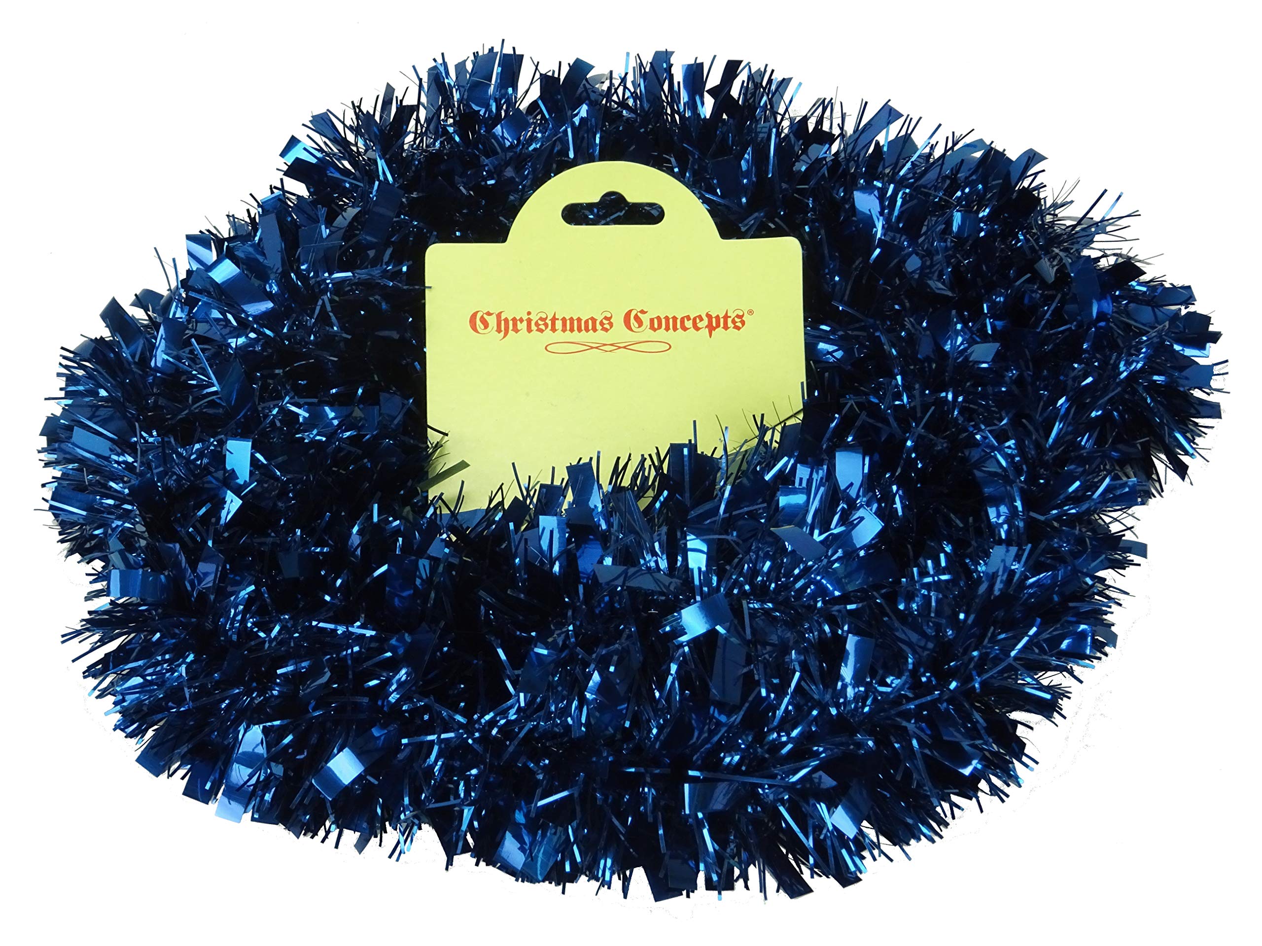 Christmas Concepts® 2m (6.6ft) Chunky/Fine Christmas Tinsel - Christmas Decoration Tinsel (Midnight Blue)