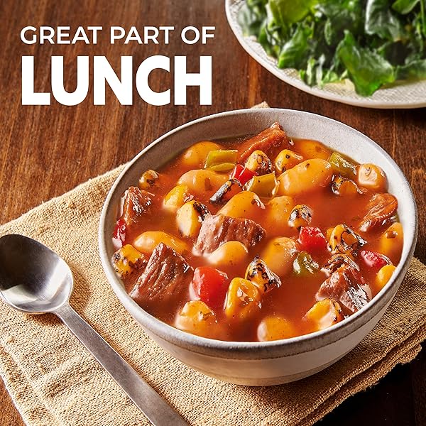 PROGRESSO PITMASTER STEAKHOUSE STYLE STEAK AND BEAN, GLUTEN FREE, CANNED SOUP, 18.5 OZ