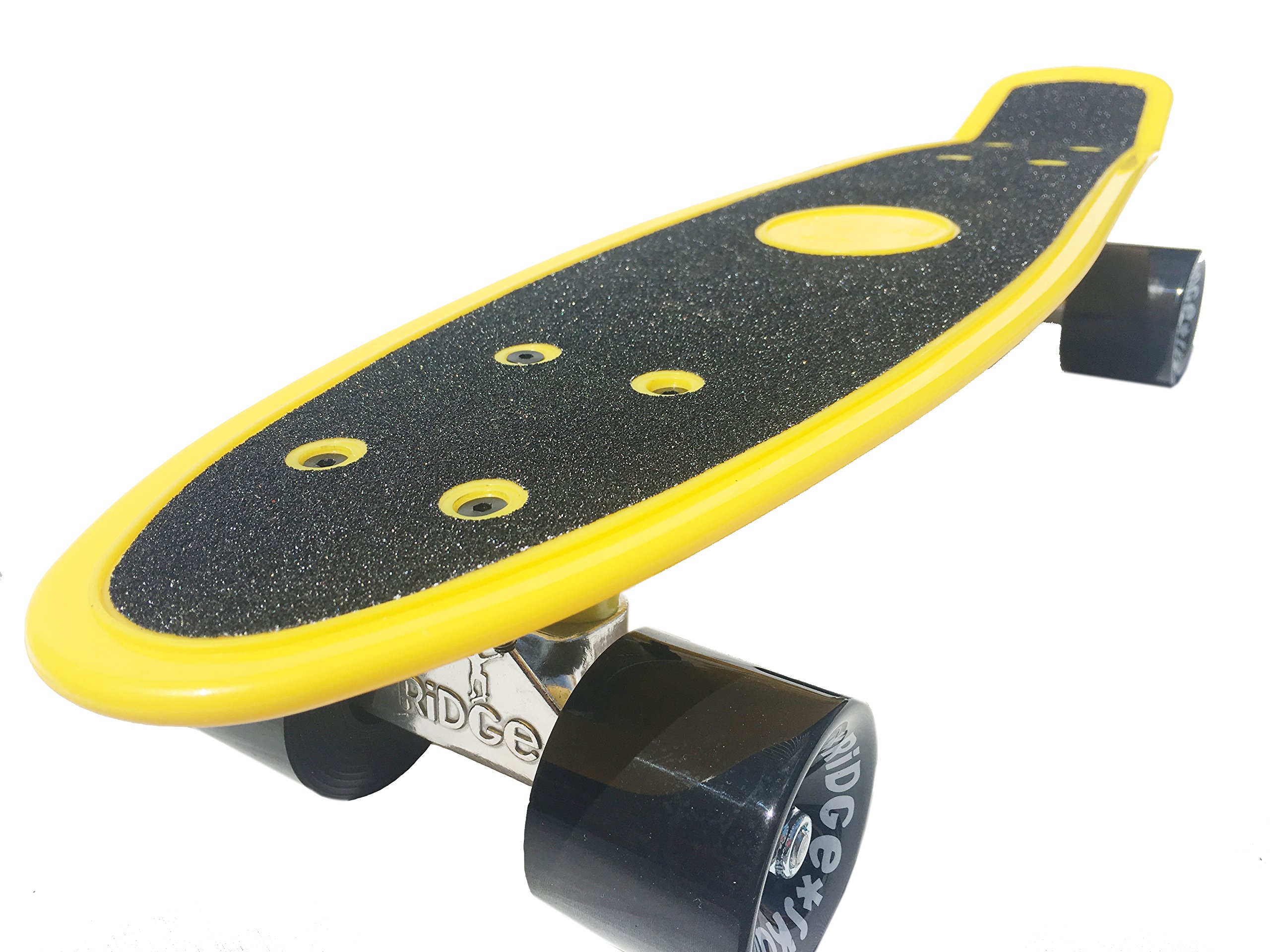 Ridge Skateboards - 22" cruiser with griptape - Complete Skateboard - Yellow/Black