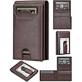 furid Leather Slim Wallet for Men Minimalist: Magnetic Closure Bifold Front Pocket Wallets with Money Clip - Rfid Credit Card Holder Wallet - Gifts for Men at Birthday