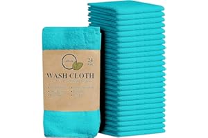 Softolle 100% Cotton Washcloths 24 Pack (12x12 Inches) Soft, Highly Absorbent Washcloth, Face Towels, Wash Cloths for Face, R