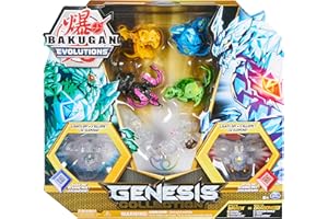 Bakugan Evolutions, Bakugan Genesis Collection Pack, 2 Light Up Bakugan Action Figures, 4 Exclusive Bakugan, 2 Nanogan, 8 Bakugan Cards and 4 BakuCores, Kids Toys for Boys Ages 6 and Up