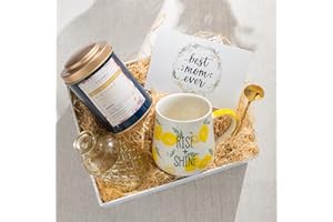 TAIMEI TEATIME Taimei Tea Gift Sets for Tea Lover Women, Gift Sets Basket with German Decaf Rose Jasmine Loose Leaf Tea & Mug with Lid, Care Package for Women