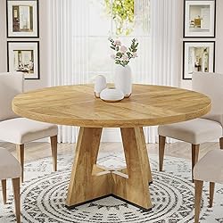 Tribesigns Round Dining Table Wood Kitchen Table