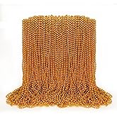 EOBOH 100PCS Mardi Gras Beads, Orange Bead Toy Necklaces Party Favors, 33" Necklaces Costume Accessories, Festival Parade Throw Accessories Mardi Gras Halloween Wedding Celebrations Decor