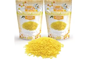 Hyoola Yellow Beeswax Pellets - 100% Natural - Premium Cosmetic Grade - Pure Beeswax Pellets - 2 Pound - Triple Filtered Easy