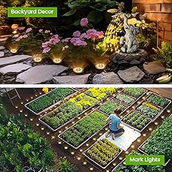 PATIOWIN Mini Solar Ground Lights, 12 Pack Solar