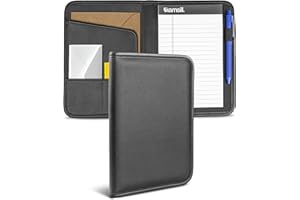 Samsill Mini Professional Padfolio, Business Portfolio, Black, Includes 5x8 Writing Pad