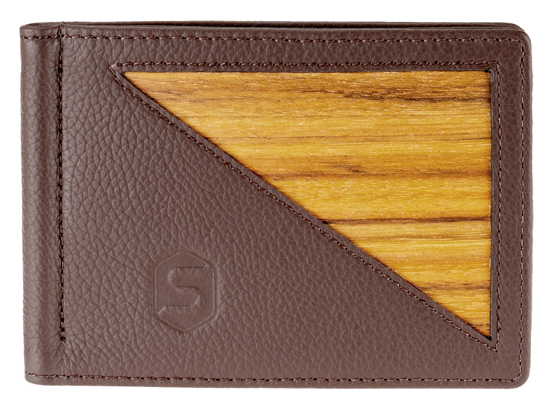 Wallet "PAOLO" | Made Real Wood And Leather | Men Portemonnaie Brown | By Sebastian Sturm
