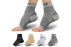 THOXCARE Compression Socks for Women & Men Open Toe (2 Pairs) - Best Ankle Compression Sleeve for Swelling, Achilles Tendonitis, Heel Pain & Plantar Fasciitis Relief, Gray, Medium