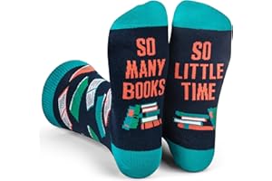 Lavley Book and Reading Socks - Funny gift for book lovers - Cozy socks for men and women - Great for birthdays or Christmas
