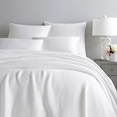 Pine Cone Hill Quinn White Solid Cotton Blanket, King