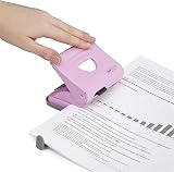 Rapesco 1358 2-Hole Punch 25 Sheet Candy Pink Metal Punch view 2