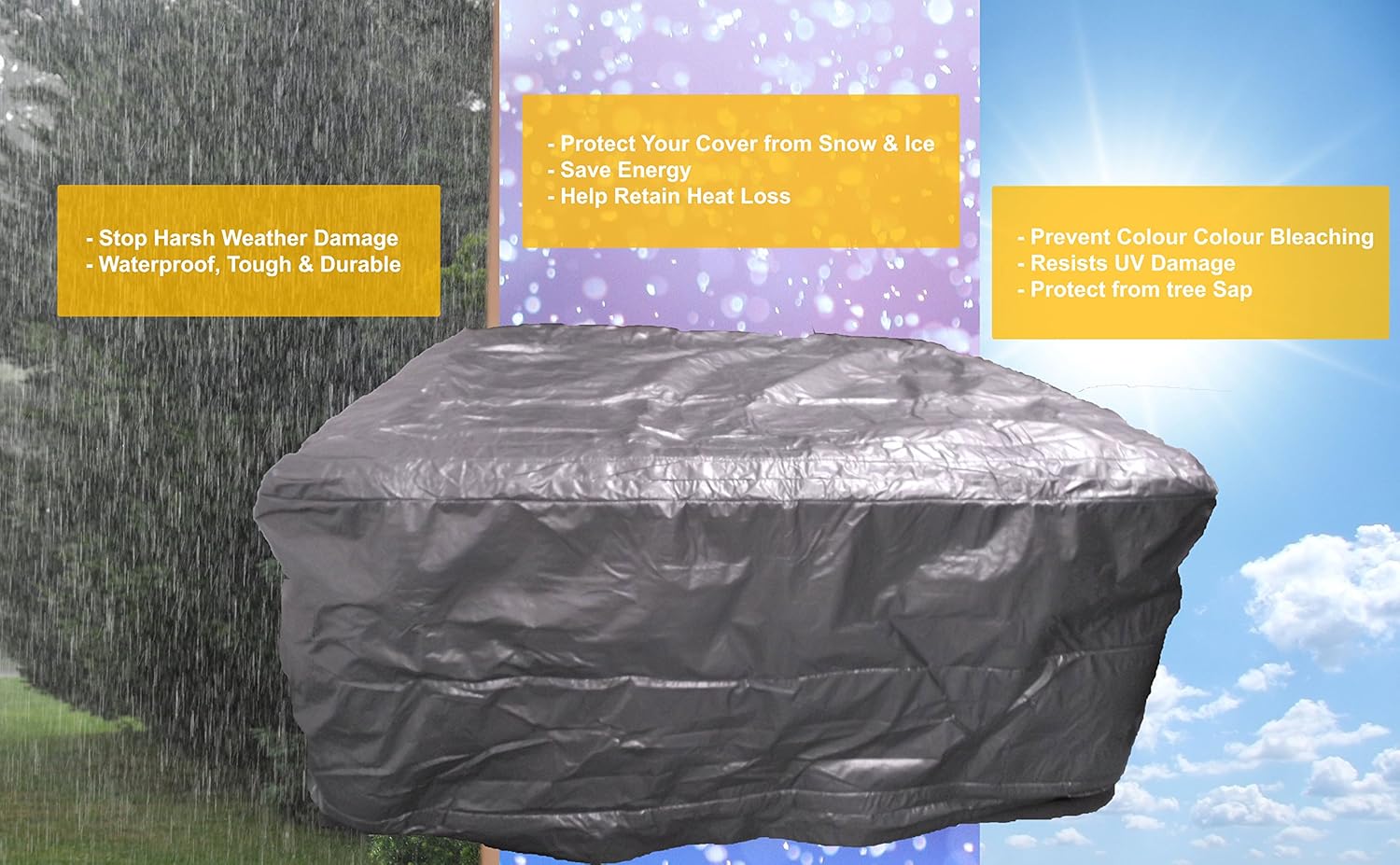Hot Tub protection Bag, Winter Weather Proof Spa Cover (2000 x 2000 x