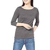 Amazon Essentials Women's Slim-Fit 3/4 Sleeve Boat Neck T-Shirt