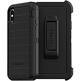 OtterBox Defender Series Rugged Case & Holster for iPhone Xs & iPhone X - Non-Retail Packaging - Black (with Microbial Defense)