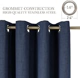 CUCRAF 100% Blackout Curtains 46x90 Inch Two Panels Blue Linen Look view 2