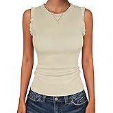 ANRABESS Ribbed Tank Tops for Women Crew Neck Ruffle Sweater Vest Cute Sleeveless Shirts 2026 Summer Business Casual Outfits