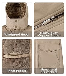 wantdo Men's Winter Coats Thicken Military Parka