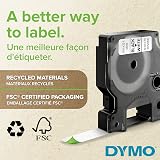 Dymo Authentic D1 Labels 12mm x 7m Black on White 4 Roll Pack view 2