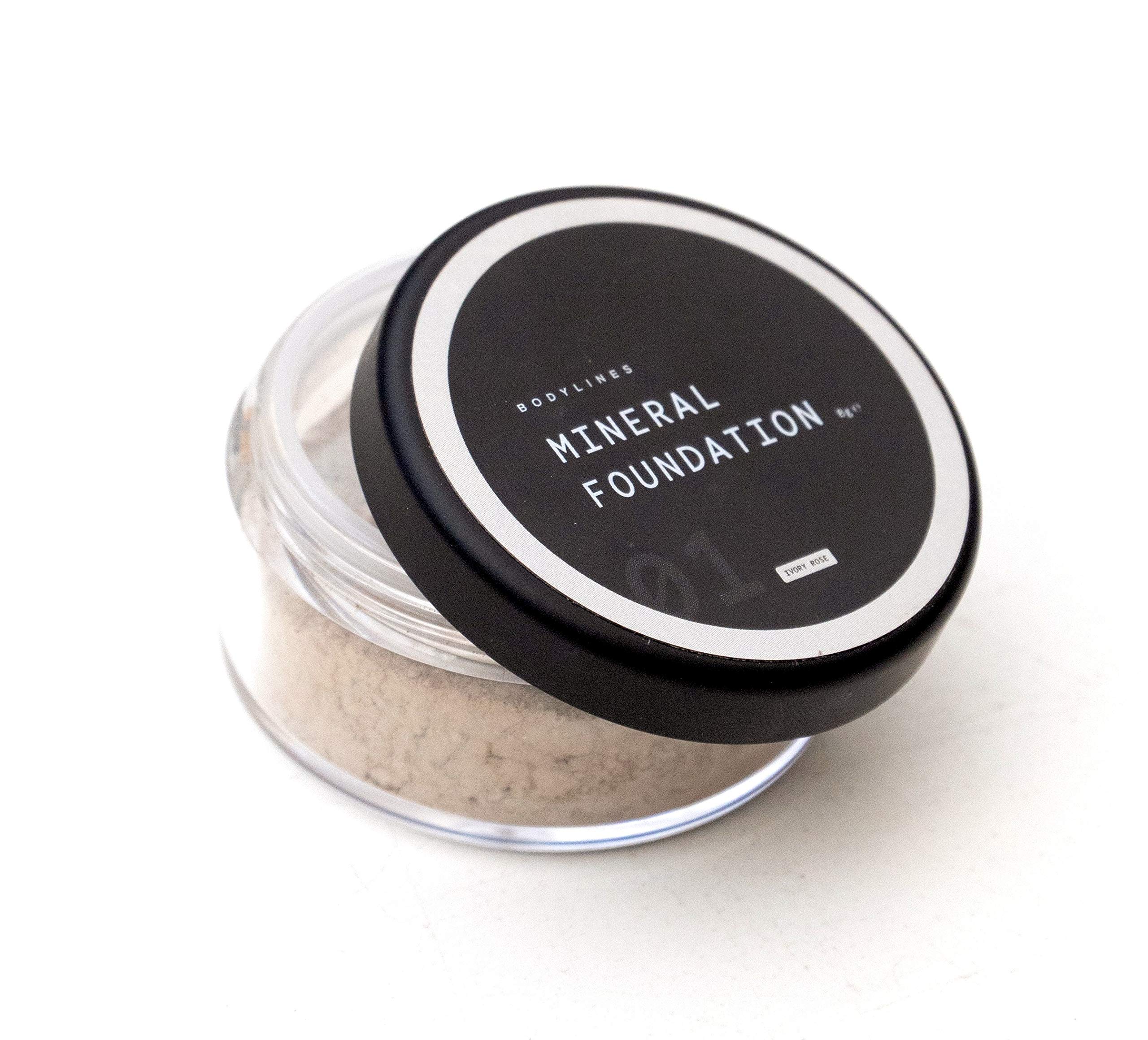 Bodylines Loose Powder Mineral Foundation, 100% Natural, Vegan, Chemical & Cruelty Free (Ivory Rose) 10g