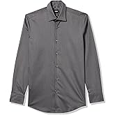 BOSS, Hank Stretch Twill Button Down Shirt, Grey Shine, 15.5