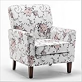 US Pride Modern Accent Armchair for Office and Living Room Decor with Birch Wood Frame and Microfiber Upholstery, Easily Asse