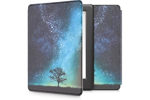 kwmobile Case Compatible with Kobo Glo HD/Touch 2.0 Case - eReader Cover - Cosmic Nature Blue/Grey/Black