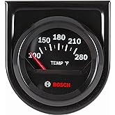 Bosch SP0F000049 Style Line 2" Electrical Water/Oil Temperature Gauge (Black Dial Face, Black Bezel)