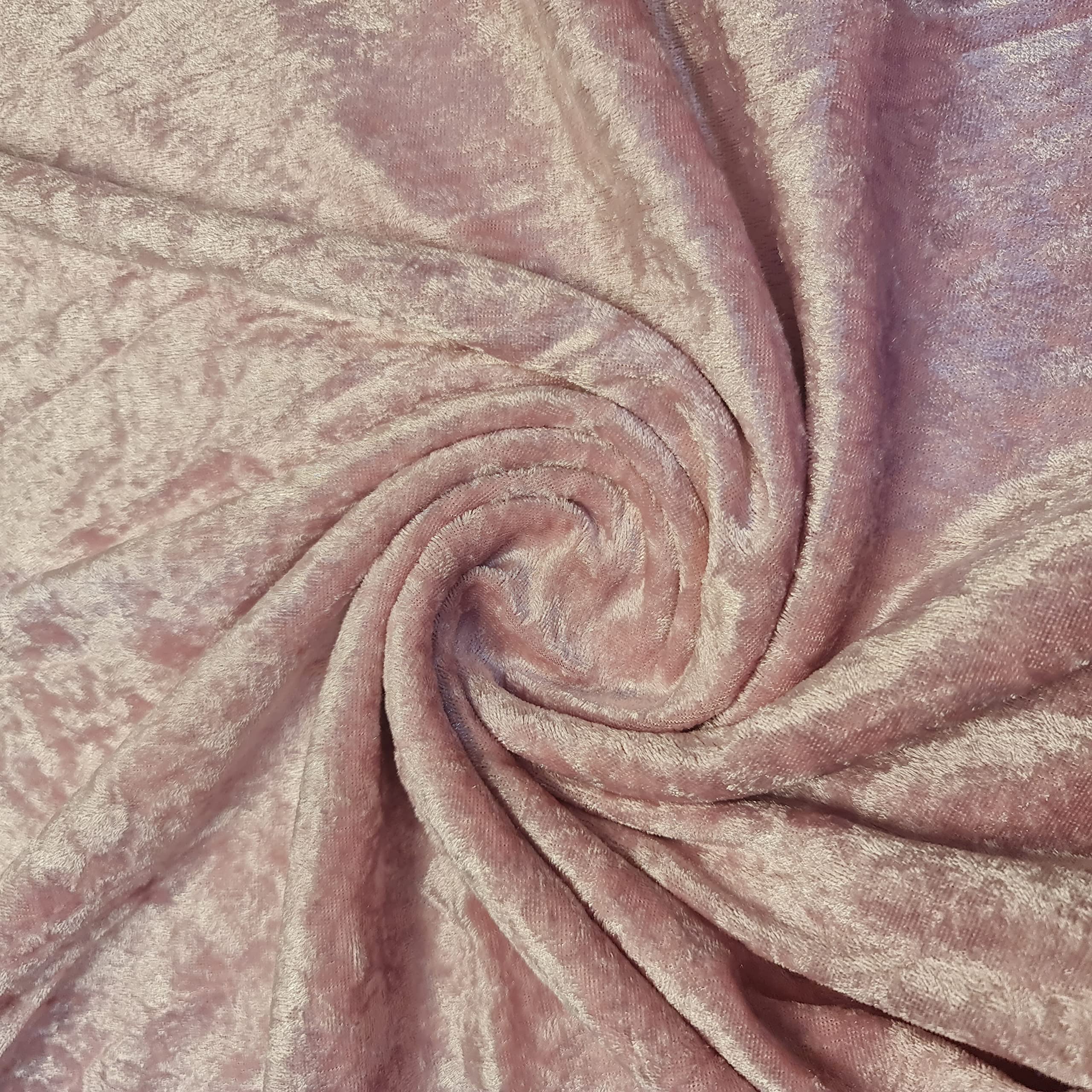 Premium Crushed Velvet Fabric Craft Stretch Velour Material 150cm Extra Wide -EP (Pink, 1 Meter)
