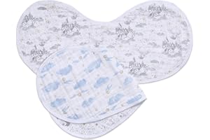 aden + anais 100% Cotton Muslin Burpy Bib – Multi-Use, Absorbent 4-Layer Burp Cloth and Full-Coverage Snap-Closure Baby Bib in One, Lap-Shoulder Drool Cloth, 22.5” X 11”, 2-Pack, Harry Potter