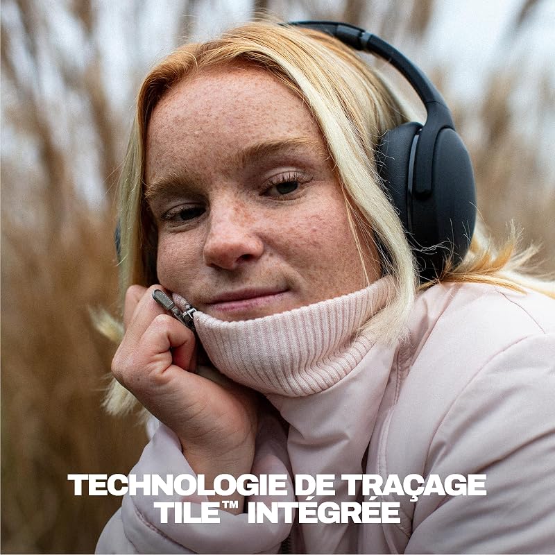 Crusher Evo Casque sans Fil Bluetooth, Câble de Recharge USB-C Supplémentaire, Basses Multisensorielles, Circum-Auriculaire, Isolation du Bruit, 40 Heures d'Autonomie - Noir