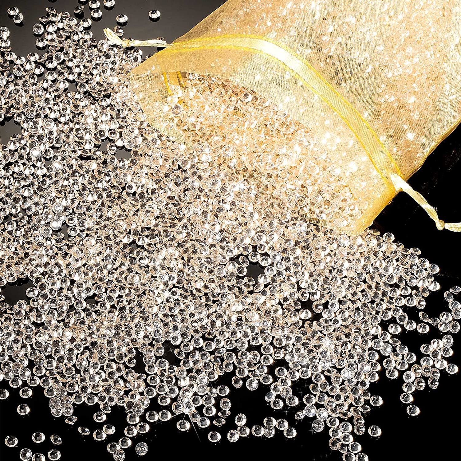 FENGCHUANG 4000 Pcs Wedding Table Scatter Confetti Crystals Acrylic Diamonds 3/6/10 mm Rhinestones for Wedding, Bridal Shower, Vase Beads Decorations