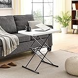 Living and More 28inch Height-Adjustable Personal Table, TV Tray, Portable Dinner Table, Multi-Purpose, Lightweight, No Assem