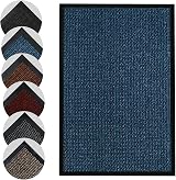 Homatz Indoor Door Mat Heavy Duty Rubber Non Slip Washable 60x90cm Blue