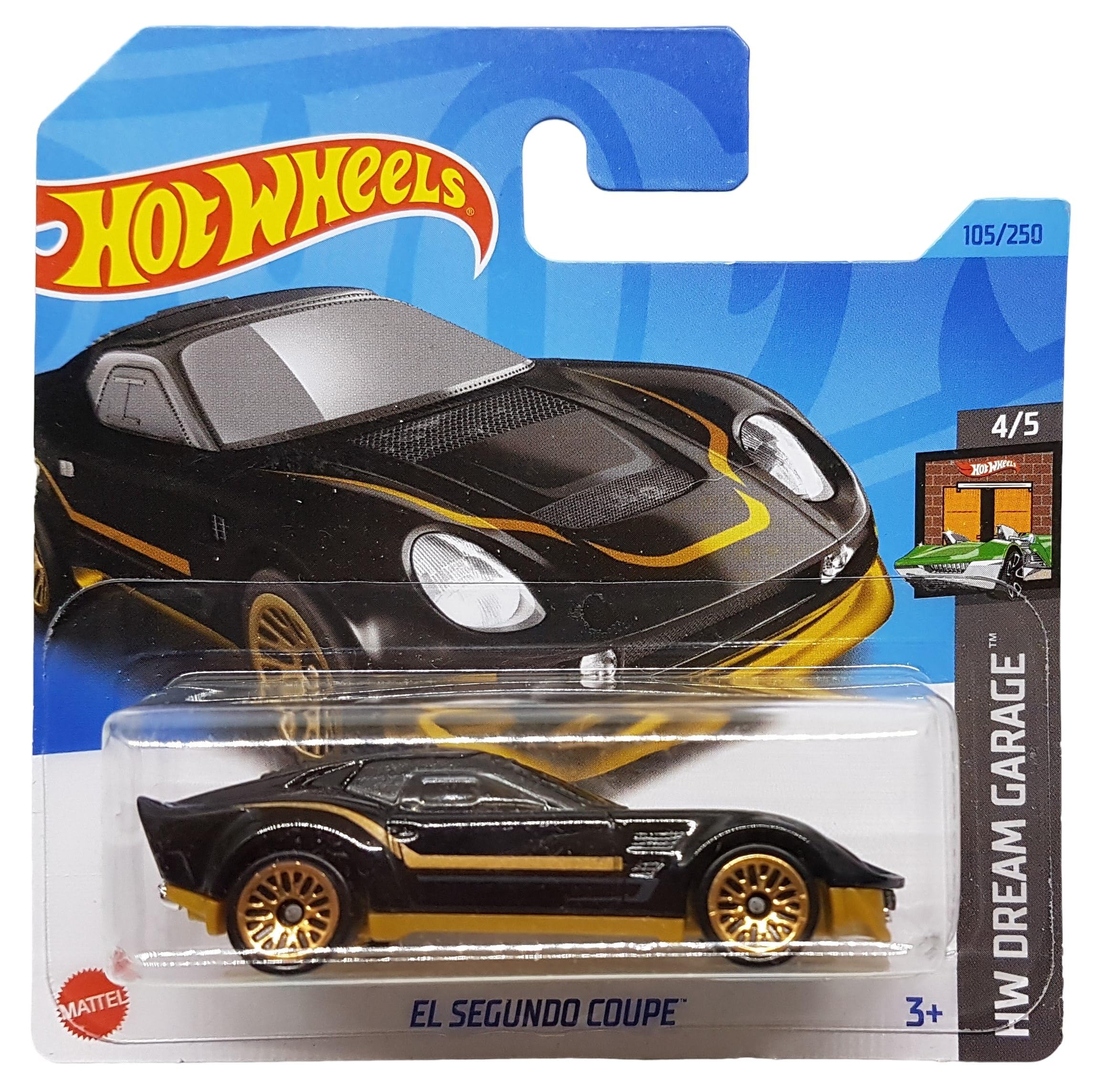 Hot Wheels - EL Segundo Coupe - HW Dream Garage 4/5 - HKJ96 - Short Card - Black Gold - Mattel 2023-1:64
