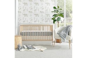 Levtex Baby - Cloud Muslin Crib Bed Set - Baby Nursery Set - Grey and White Stars - Grey Textured Muslin - 5 Piece Set Includes Quilt, Fitted Sheet, Two Swaddles & Bear Lovey