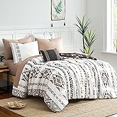 Geniospin King Size Comforter Set- 7 Pieces Boho Bed in a Bag, Western Bedding Set for All Seasons, Reversible Aztec Bedding, Lightweight Comforter Bed Set with Sheets, Pillowcases & Shams