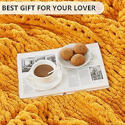 L'AGRATY Chunky Knit Blanket Throw - Soft Throw